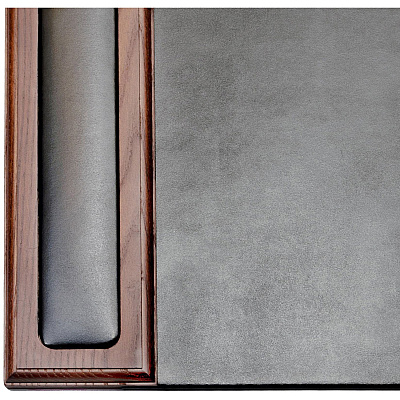 Dacasso Walnut & Leather Side-Rail Desk Pad (P8401)
