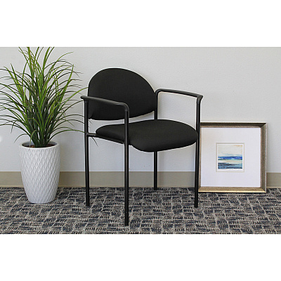 BOSS Diamond Stacking Chair with Arm (B9501BK)