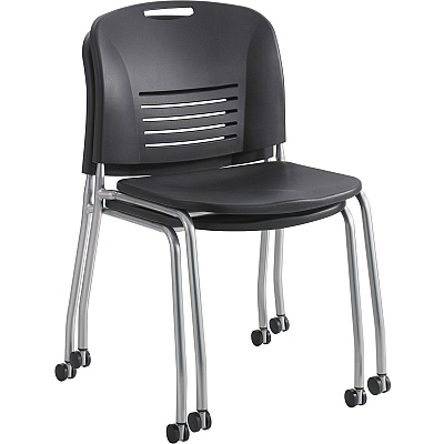 Safco Vy Straight Leg Stack Chairs with Casters (SAF4291BL)