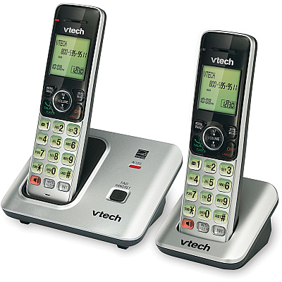 Vtech CS6619-2 DECT 6.0 Cordless Phone - Black, Silver