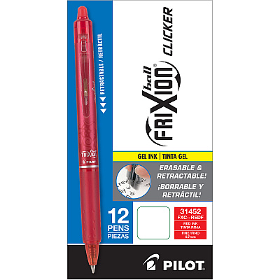 Pilot FriXion .7mm Clicker Erasable Gel Pens (PIL31452)