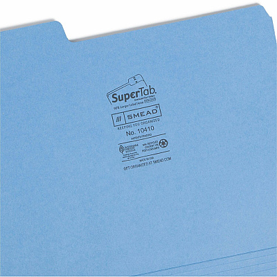 Smead SuperTab 1/3 Tab Cut Letter Recycled Top Tab File Folder (SMD10410)