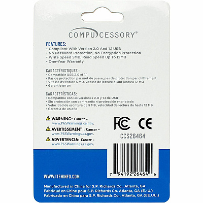 Compucessory 4GB USB 2.0 Flash Drive (CCS26464)