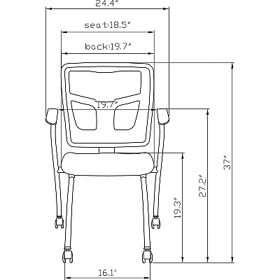 Lorell Mesh Back Nesting Training/Guest Chairs (LLR84374)