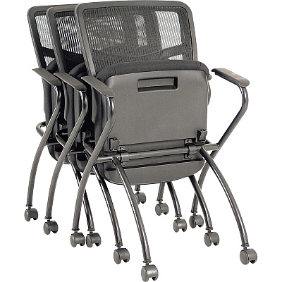 Lorell Mesh Back Nesting Training/Guest Chairs (LLR84374)