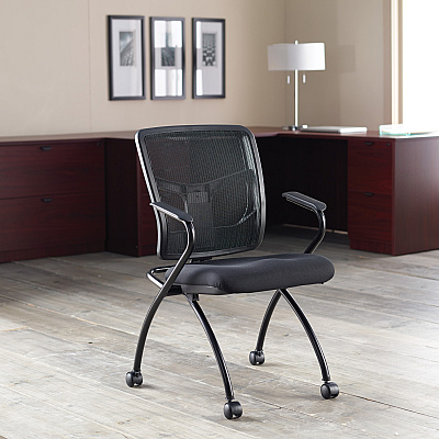 Lorell Mesh Back Nesting Training/Guest Chairs (LLR84374)