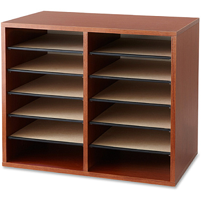 Safco Adjustable 12-Slot Wood Literature Organizer (SAF9420CY)