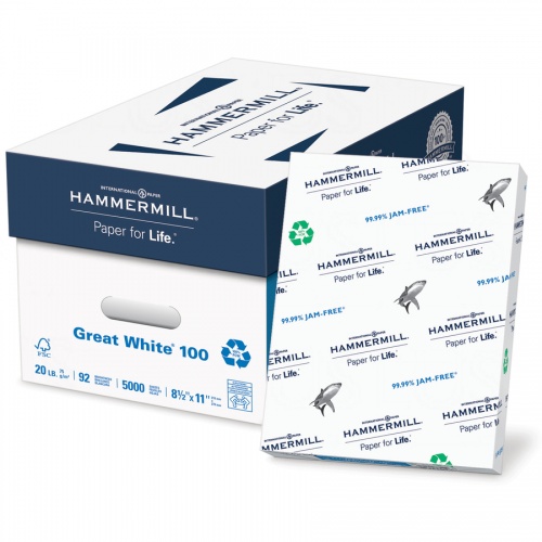 Hammermill Paper for Copy 8.5x11 Recycled Paper - White - Recycled - 100% Recycled Content (86790)