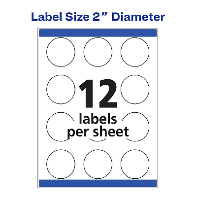 Avery Print-to-the-Edge Glossy Round Labels (AVE22825)