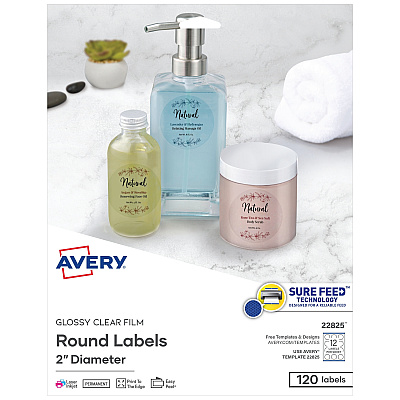 Avery Print-to-the-Edge Glossy Round Labels (AVE22825)