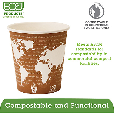 Eco-Products 10 oz World Art Hot Beverage Cups (ECOEPBHC10WA)