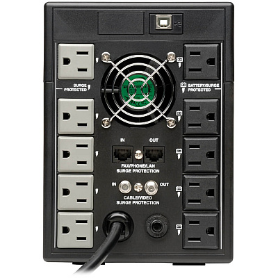 Tripp Lite OmniSmart 1500VA 810W 120V Line-Interactive UPS - 10 Outlets, AVR, USB, LCD, Tower (OMNI1500LCDT)