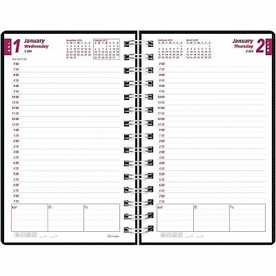 Brownline DuraFlex Daily Appointment Book / Monthly Planner (CB634VBLK)