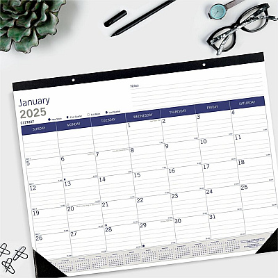 Blueline DuraGlobe Monthly Desk Pad Calendar, 22" x 17" , English (C177227)