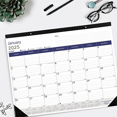 Blueline DuraGlobe Monthly Desk Pad Calendar, 22" x 17" , English (C177227)