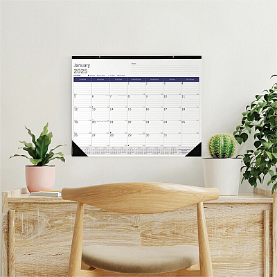 Blueline DuraGlobe Monthly Desk Pad Calendar, 22" x 17" , English (C177227)