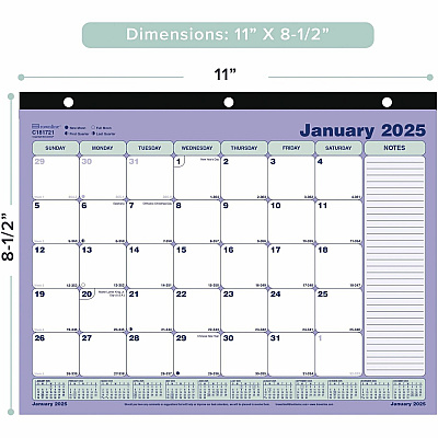 Brownline Monthly Desk Pad Calendar, 11" x 8-1/2" , English (C181721)