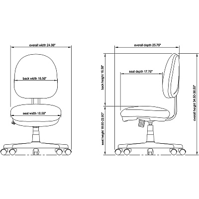 Lorell Contoured Back Tilt Task Chair (LLR84870)