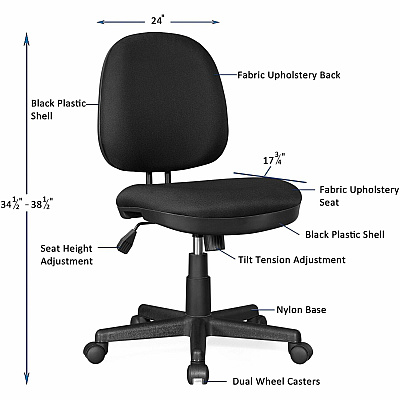 Lorell Contoured Back Tilt Task Chair (LLR84870)