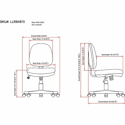 Lorell Contoured Back Tilt Task Chair (LLR84870)