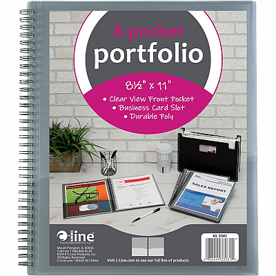 C-Line 8-Pocket Spiral-Bound Poly Portfolio (CLI33081)