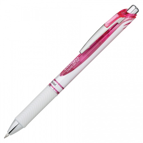 Pentel EnerGel Pink BCA Ribbon Pearl Retractable Liquid Gel Pen (BL77PWP)