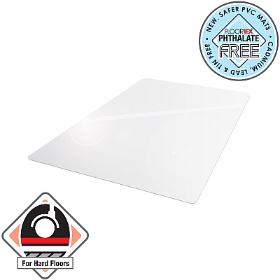 Floortex Advantagemat Phthalate Free Vinyl Rectangular Chair Mat for Hard Floor - 48" x 60" (FLRPF1215225EV)