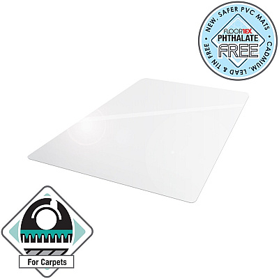 Floortex Advantagemat Phthalate Free Vinyl Rectangular Chair Mat for Carpets up to 1/4" - 45" x 53" (FLRPF1113425EV)