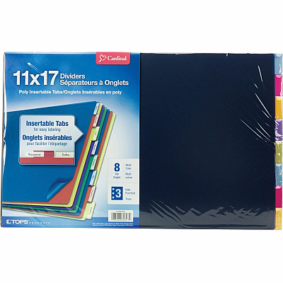 Cardinal 11x17 Poly Insertable Dividers (CRD84803)