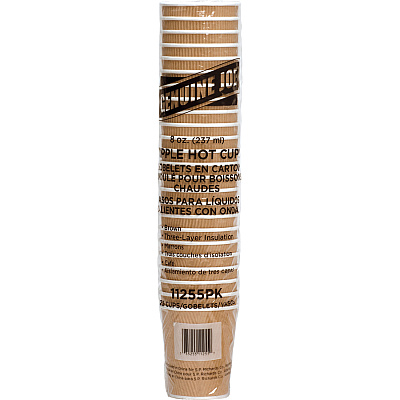 Genuine Joe 8 oz Rippled Hot Cups (GJO11255)