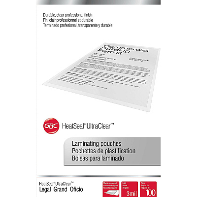 GBC HeatSeal UltraClear Thermal Laminating Pouches (GBC3745011)