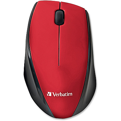 Verbatim Wireless Notebook Multi-Trac Blue LED Mouse - Red (VER97995)