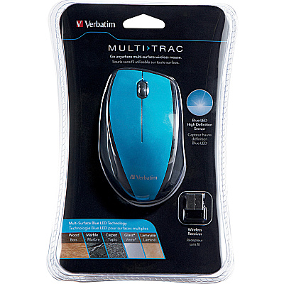 Verbatim Wireless Notebook Multi-Trac Blue LED Mouse - Blue (97993)