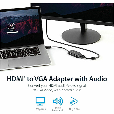 StarTech Hdmi To Vga Adapter Converter With Audio (HD2VGAA2)