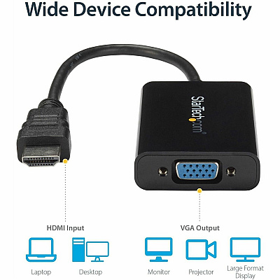 StarTech Hdmi To Vga Adapter Converter With Audio (HD2VGAA2)