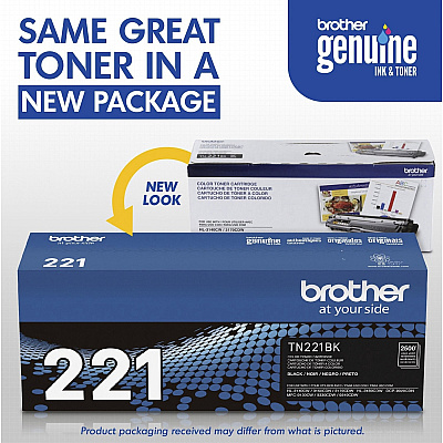 Brother Genuine TN221BK Black Toner Cartridge