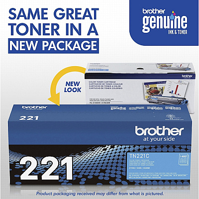 Brother Genuine TN221C Cyan Toner Cartridge