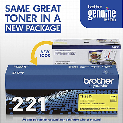Brother Genuine TN221Y Yellow Toner Cartridge