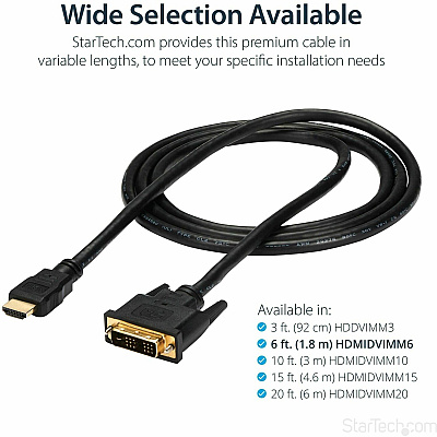 StarTech 6 Ft Hdmi To Dvi-d Cable - M/m (HDMIDVIMM6)