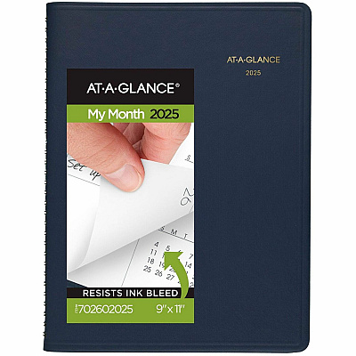 AT-A-GLANCE Monthly Planner, 11 x 9, Navy Cover, 15-Month: Jan 2026 to Mar 2027 (7026020)
