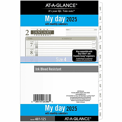 At-A-Glance Daily Planner One Page Per Day Refill, Loose-Leaf, Desk Size (481125)