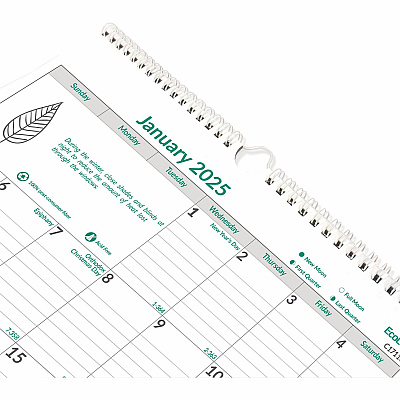 Brownline EcoLogix Monthly Wall Calendar, Twin-Wire Binding, 100% Recycled (C171103)