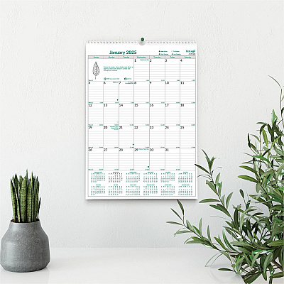 Brownline EcoLogix Monthly Wall Calendar, Twin-Wire Binding, 100% Recycled (C171103)