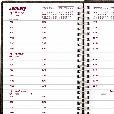 Brownline DuraFlex Weekly Planner, 8 x 5, Black Cover, 12-Month (Jan to Dec): 2026 (CB75VBLK)