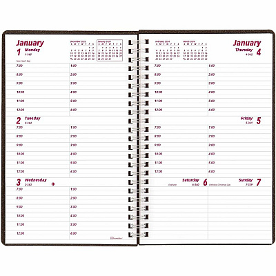 Brownline DuraFlex Weekly Planner, 8 x 5, Black Cover, 12-Month (Jan to Dec): 2026 (CB75VBLK)