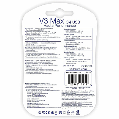 Verbatim 64GB Store 'n' Go V3 Max USB 3.0 Flash Drive - Blue (49807)