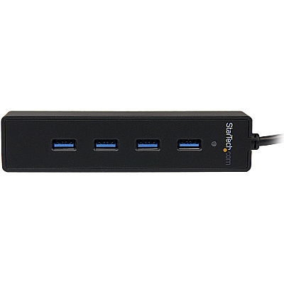 StarTech 4 Port Portable Superspeed Usb 3.0 Hub With Built-in Cable - Four Port External Usb 3 Hub - 4 Port Mini Usb Hub (5gbps) (ST4300PBU3)