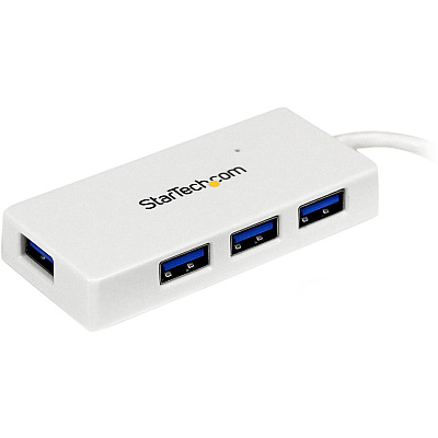 StarTech Portable 4 Port Mini Usb 3.0 Hub - White (ST4300MINU3W)