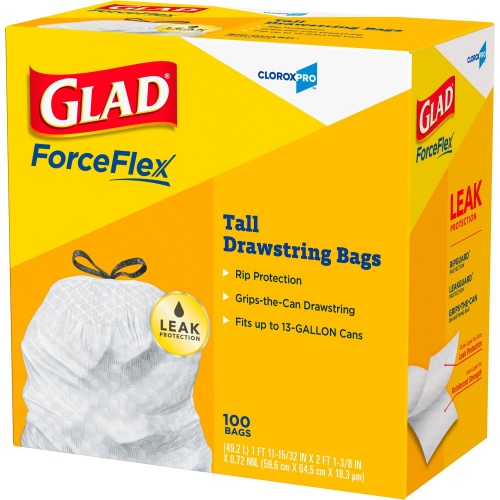 Glad ForceFlex Tall Kitchen Drawstring Trash Bags (78526)