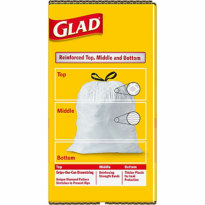 Glad ForceFlex Tall Kitchen Drawstring Trash Bags (CLO78526)
